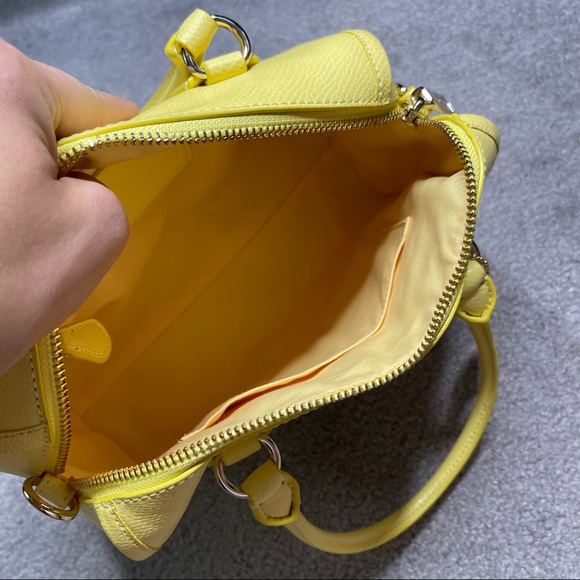 COACH Canary Yellow Bennett Pebbled Leather Barrel Style Top Handle Handbag - Picture 10 of 12